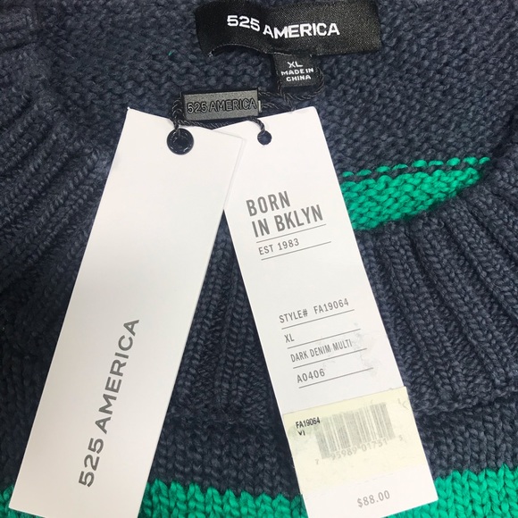 525 America Stripe Drop Shoulder Pullover Sweater - Picture 5 of 6